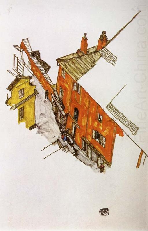 Street in Krumau, Egon Schiele